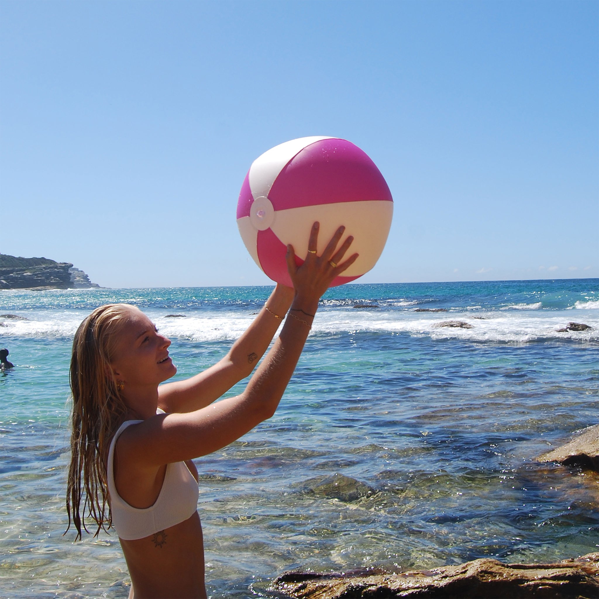 Inflatable Beach Ball - Pool Party Magenta