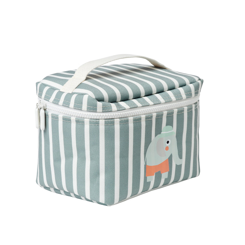 Kids Lunch Bag - Eli the Elephant Green Stripe