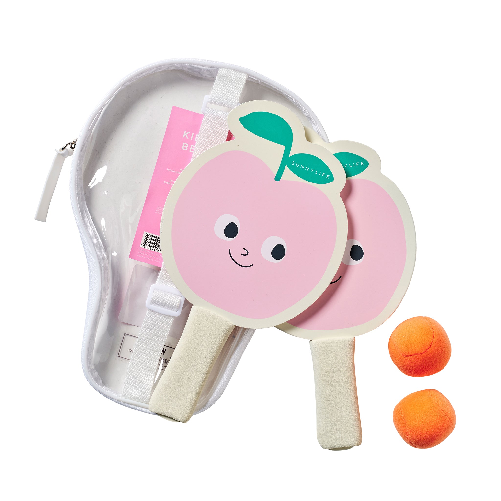 Kids Velcro Beach Bats - Poppy the Peach