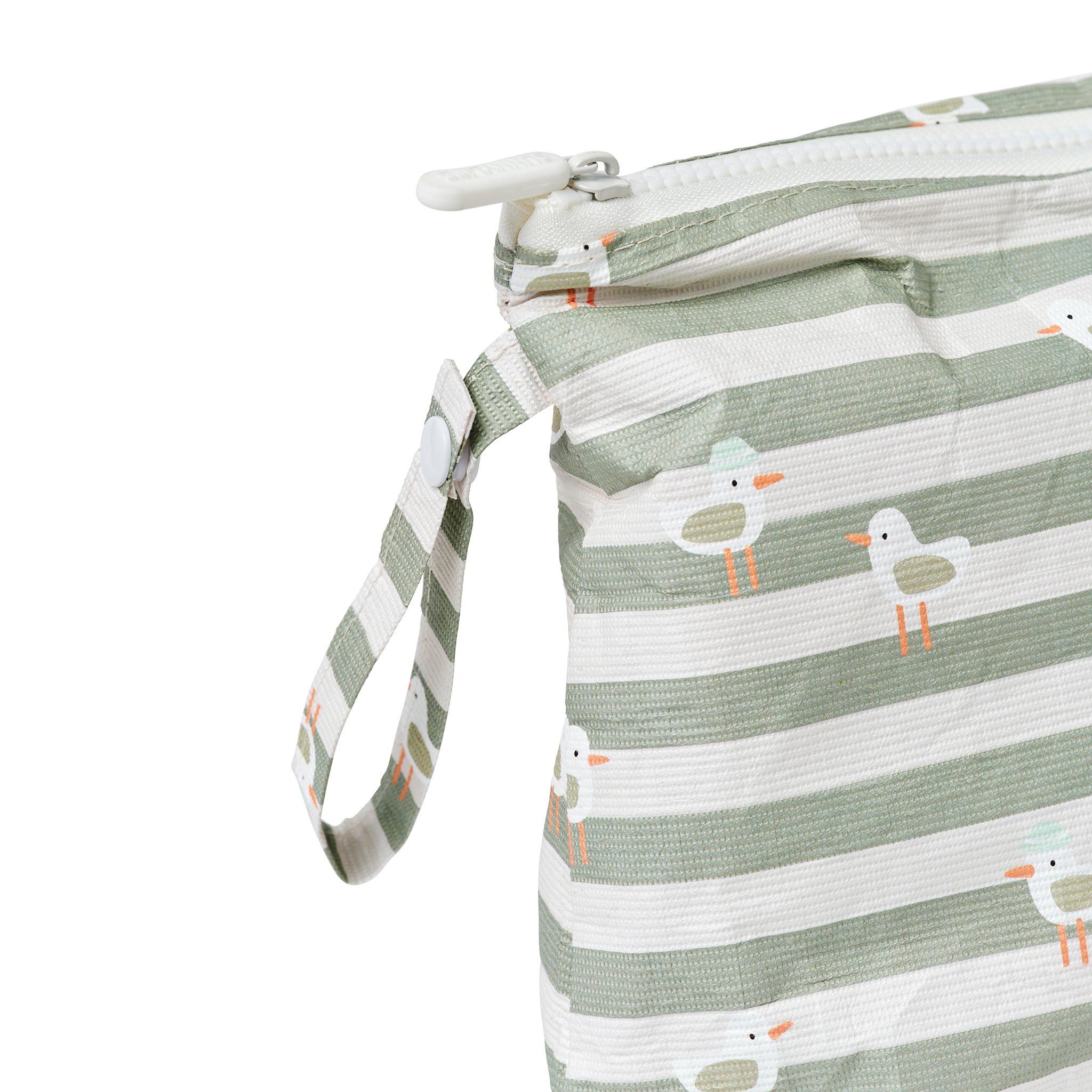 Kids Wet Bag - Sammy the Seagull Green Stripe