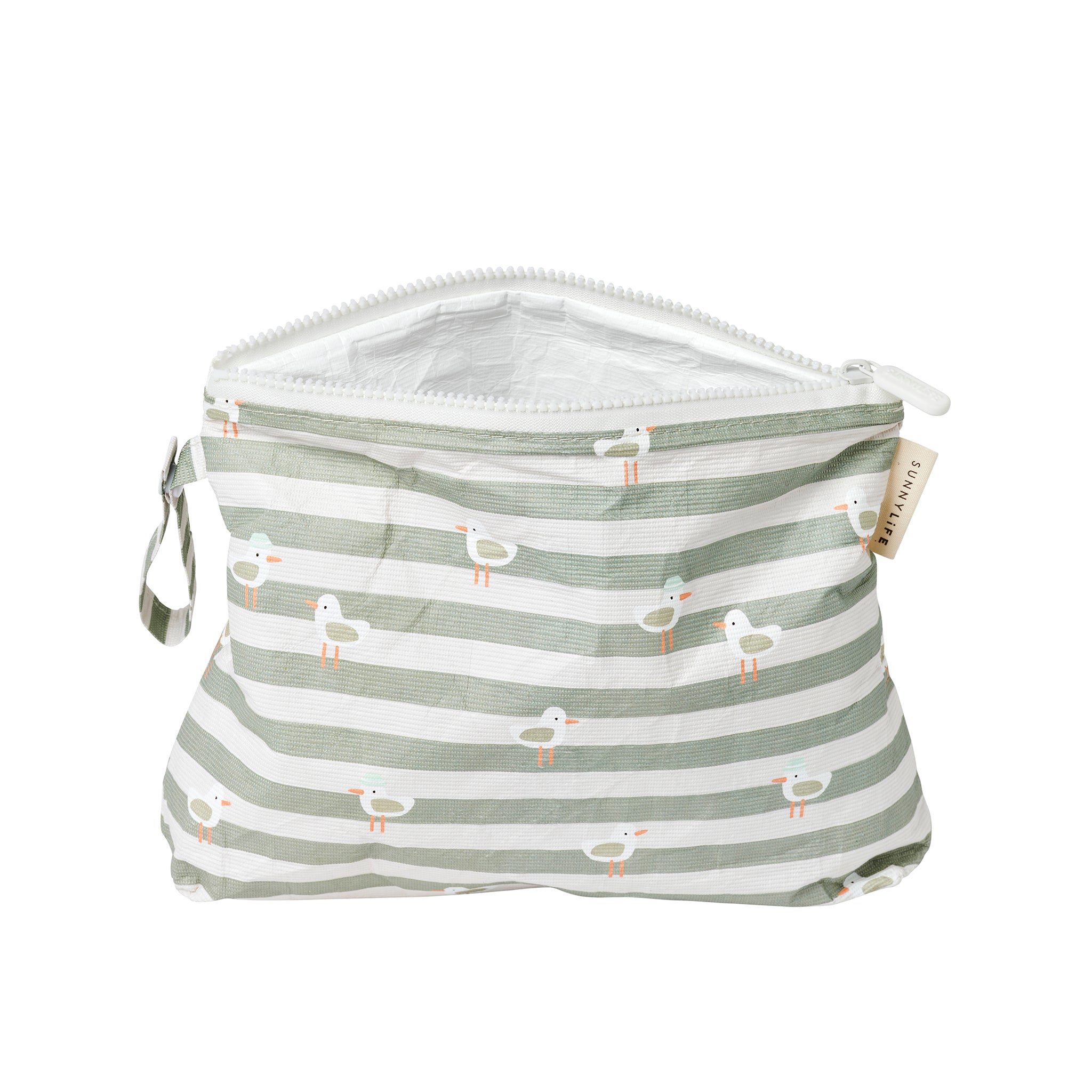 Kids Wet Bag - Sammy the Seagull Green Stripe