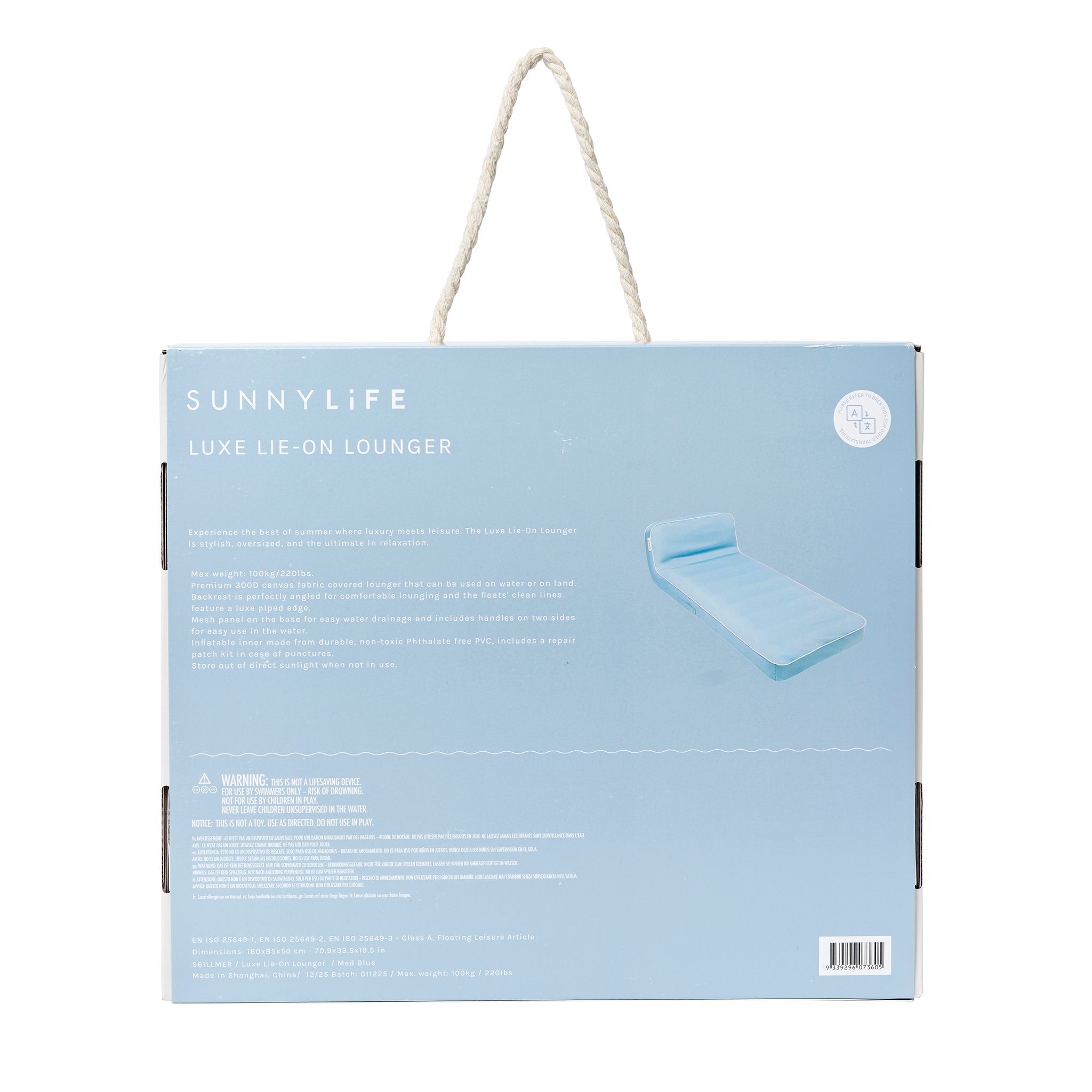 Luxe Lie-On Lounger - La Mer Med Blue