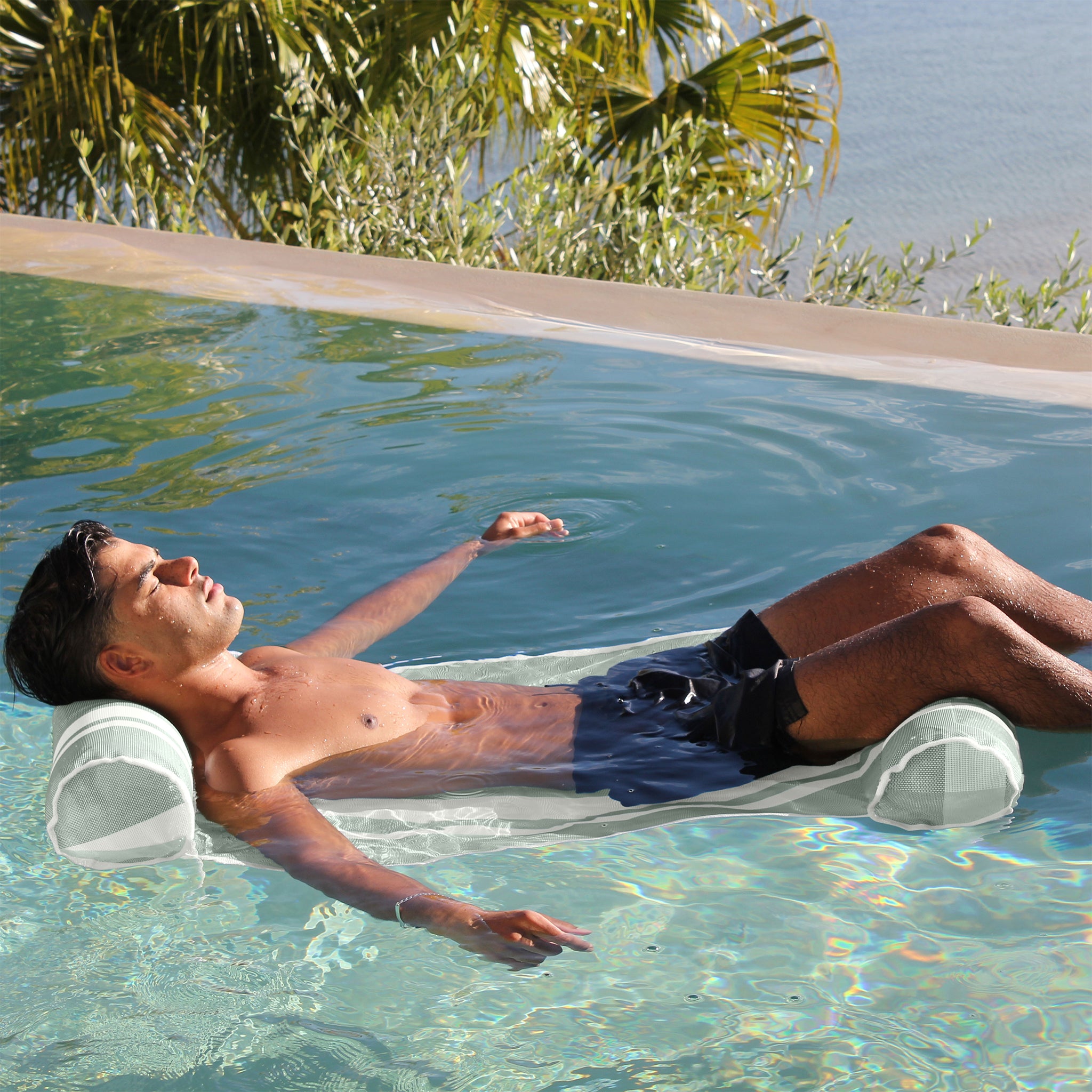 Mesh Hammock Float - Seagrass Stripe