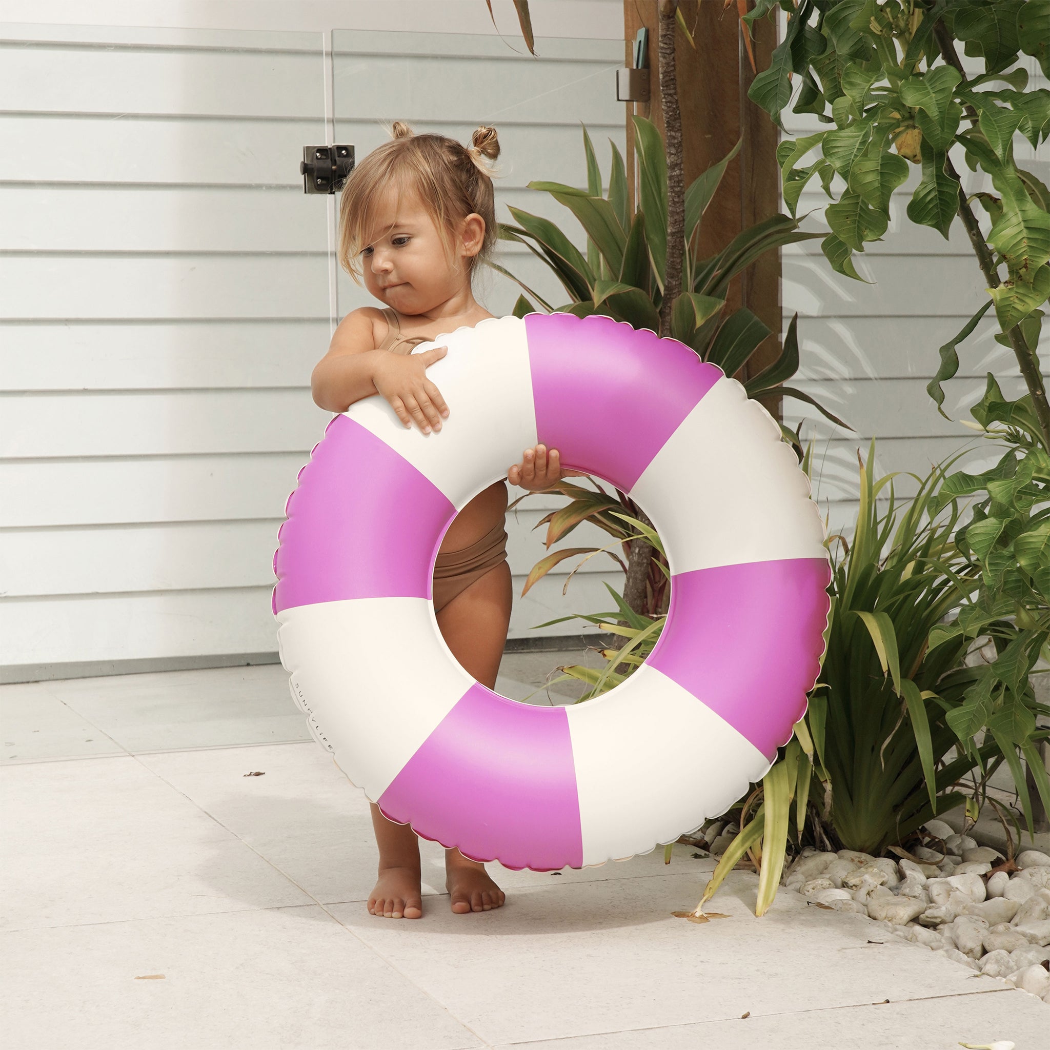 Mini Tube Pool Ring - Pool Party Magenta Stripe