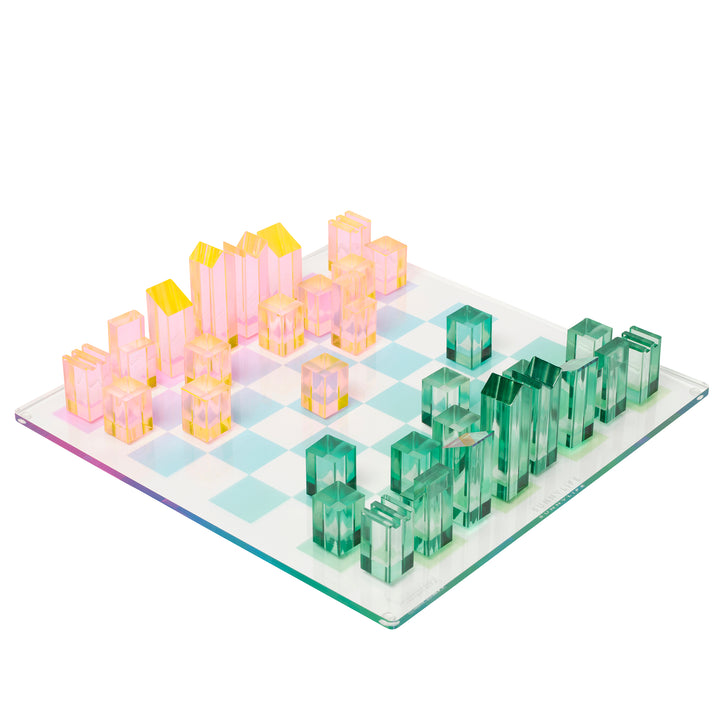 Lucite Chess & Checkers | Ombre Sherbert