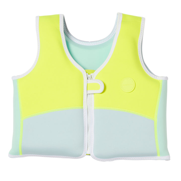 Kids Swim Vest 3-6 | Salty the Shark Aqua Neon Yellow