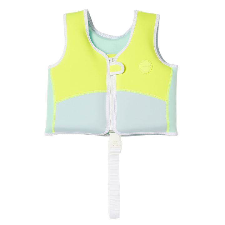 Kids Swim Vest 2-3 | Salty the Shark Aqua Neon Yellow