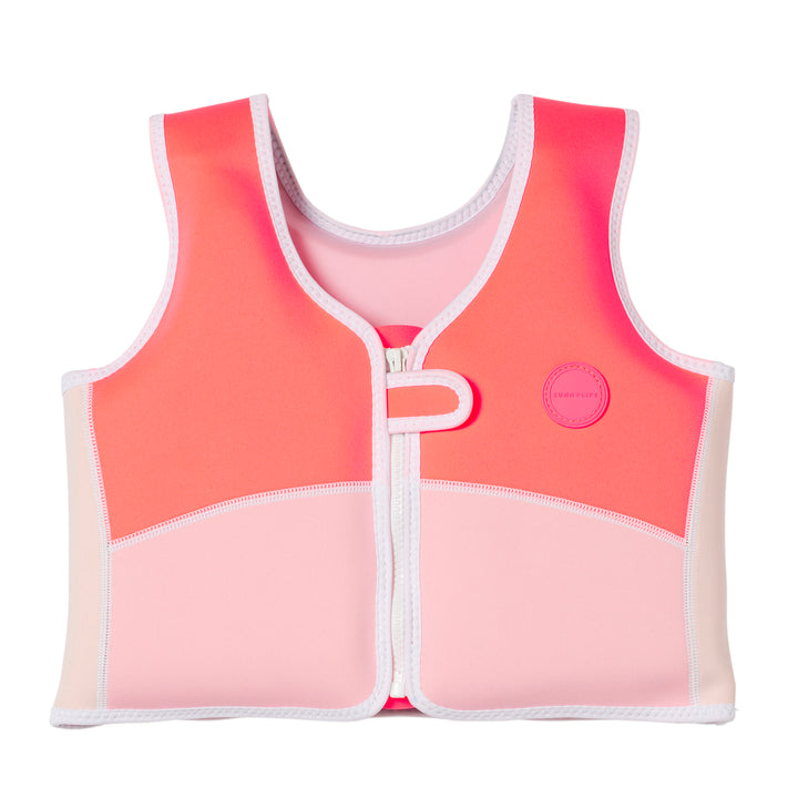 Kids Swim Vest 3-6 | Melody the Mermaid Neon Strawberry