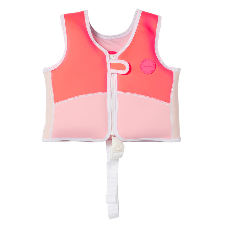 Kids Swim Vest 1-2 | Melody the Mermaid Neon Strawberry