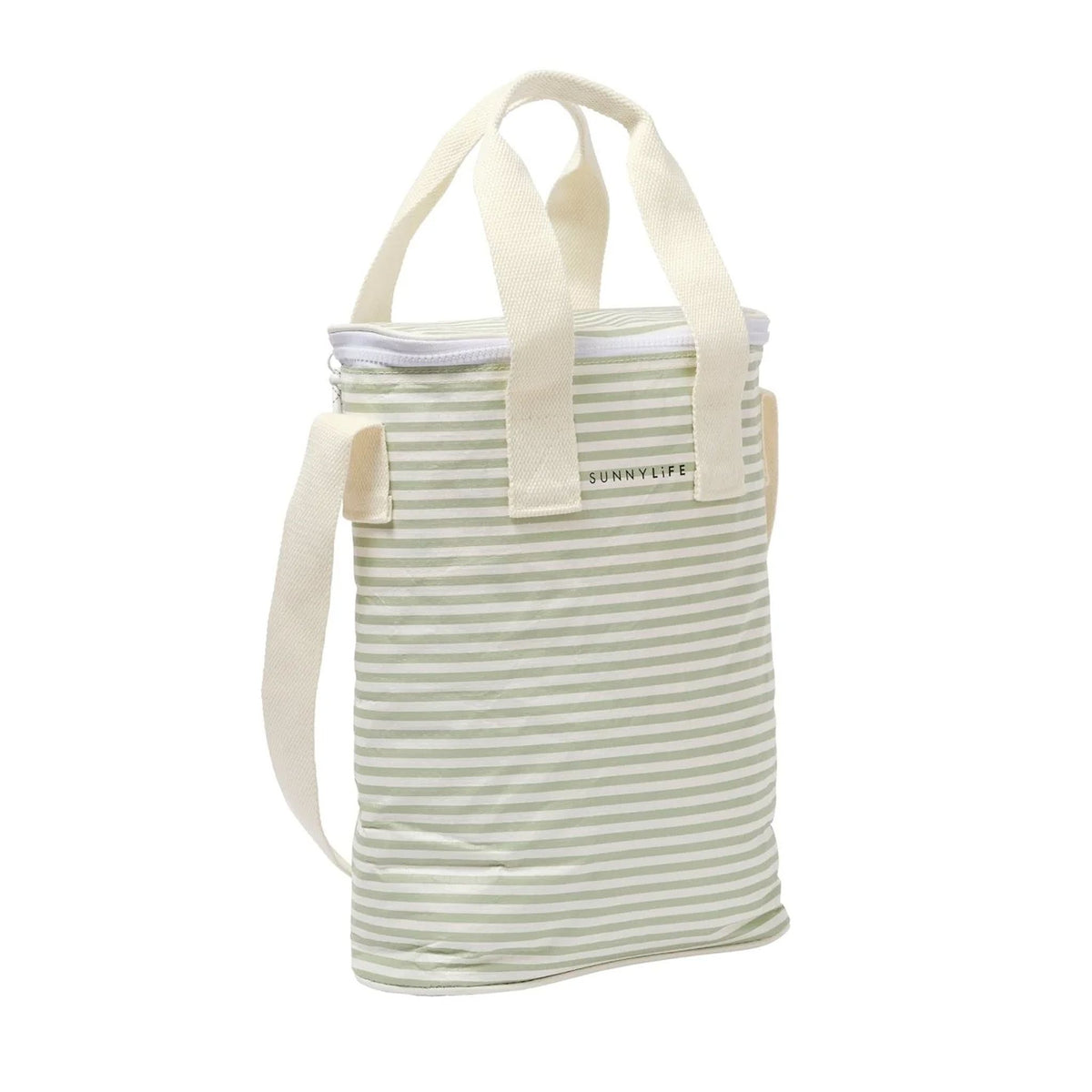 Light Cooler Drinks Bag - Sea Sage Stripe