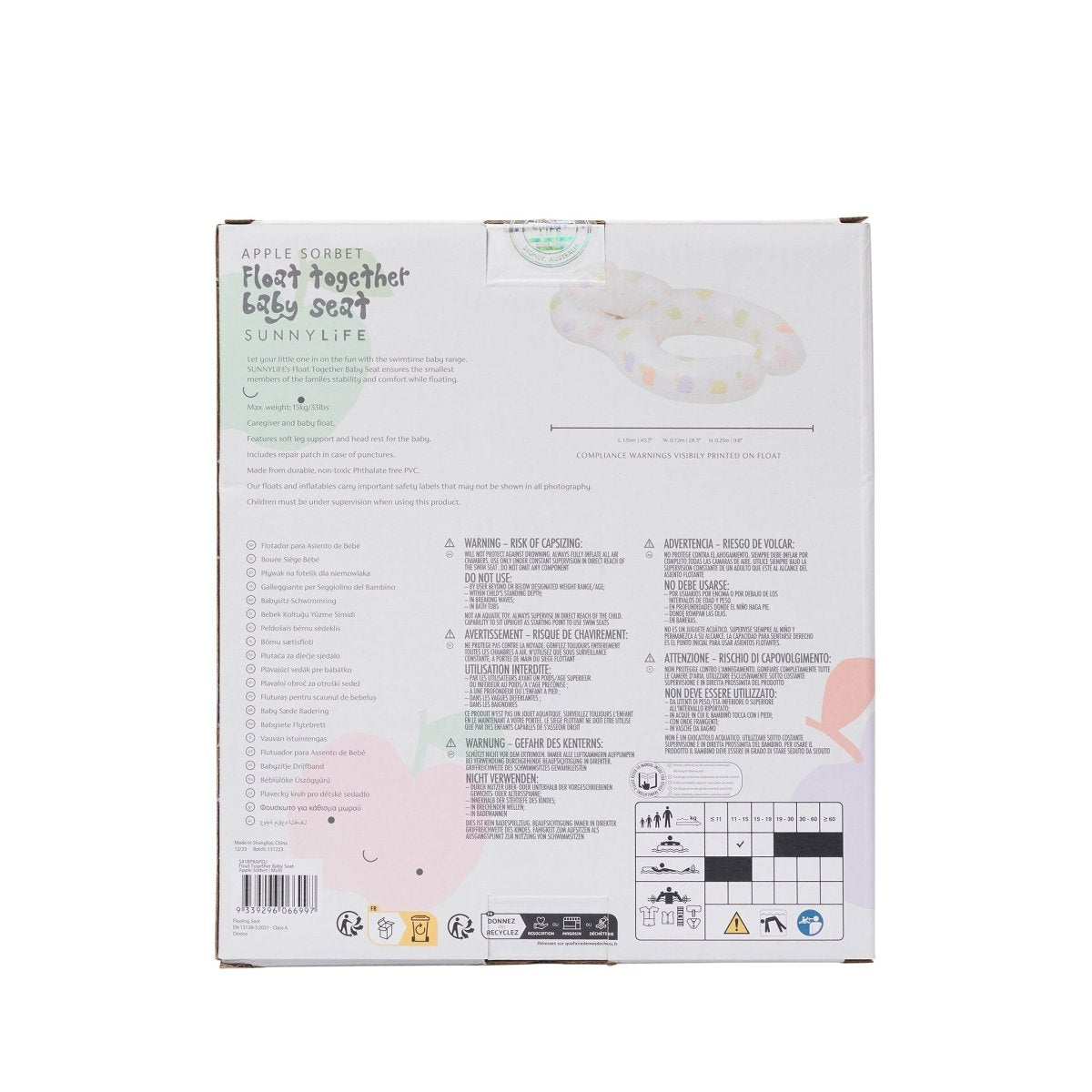 Float Together Baby Seat - Apple Sorbet - SUNNYLiFE UK