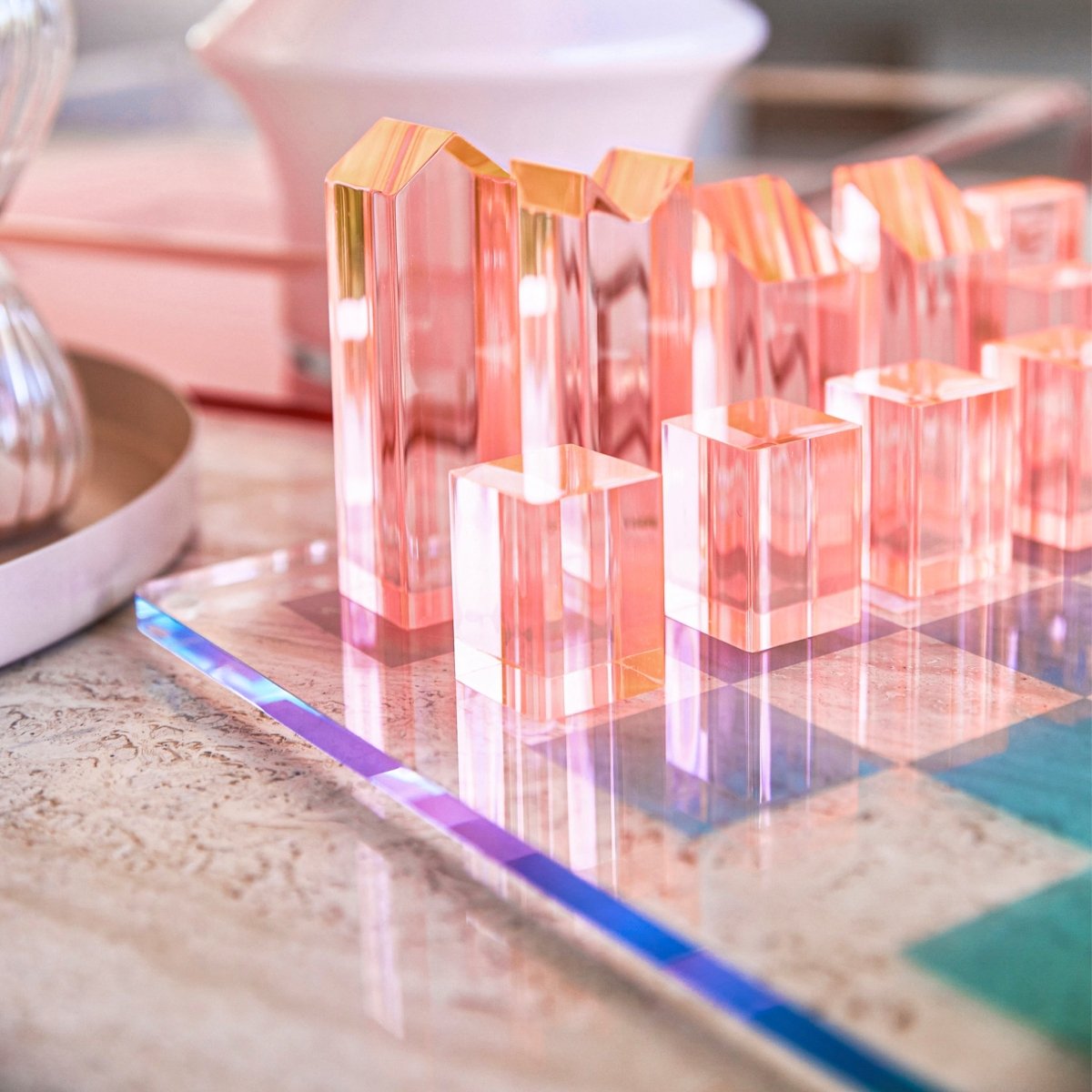 Lucite Chess & Checkers - Aurora - SUNNYLiFE UK