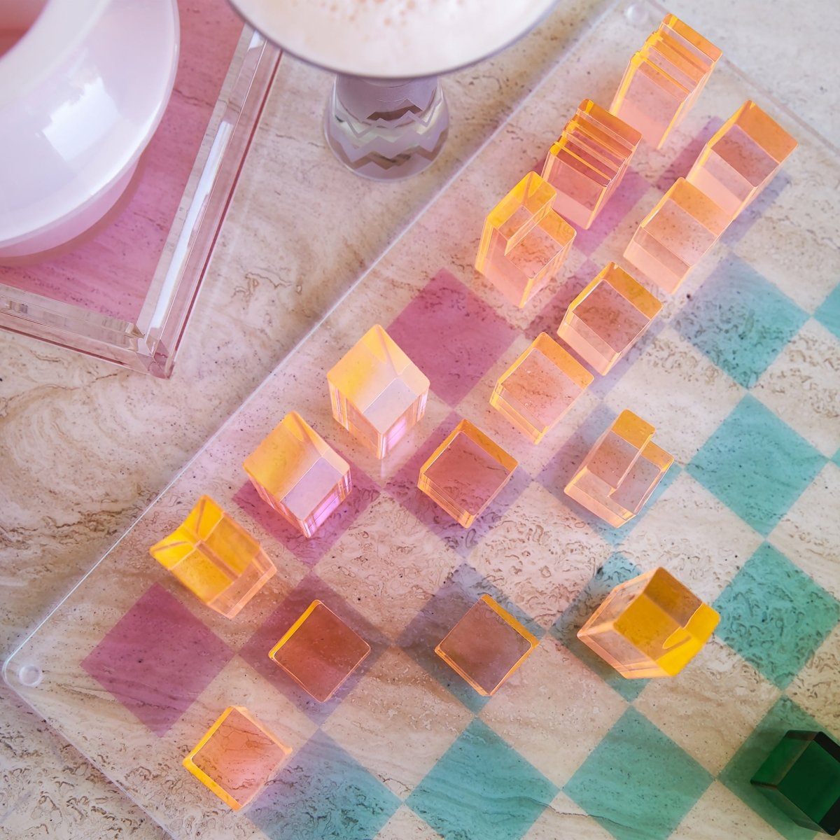 Lucite Chess & Checkers - Ombre - SUNNYLiFE UK