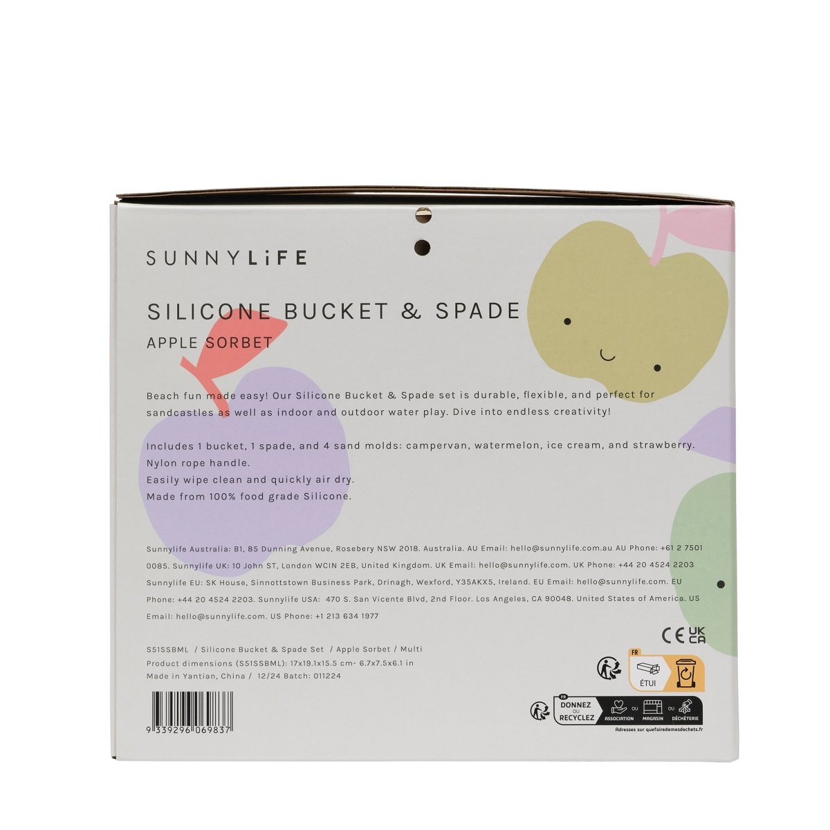 Silicone Bucket & Spade Set - Apple Sorbet - SUNNYLiFE UK