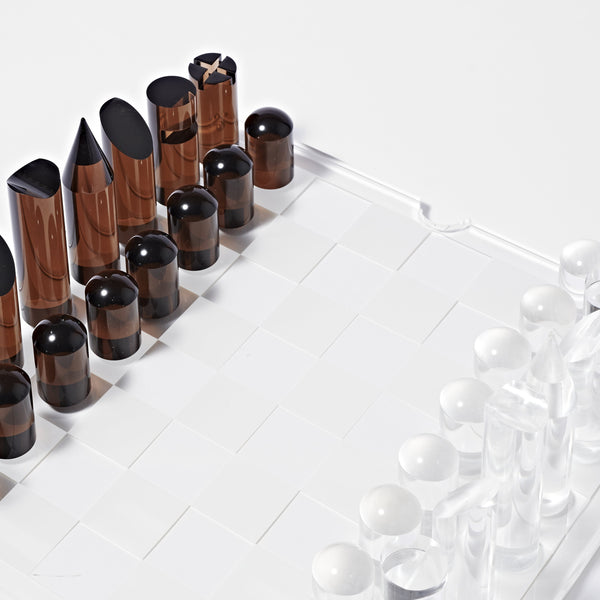 Lucite Chess & Checkers | Limited Edition Whiskey Noir