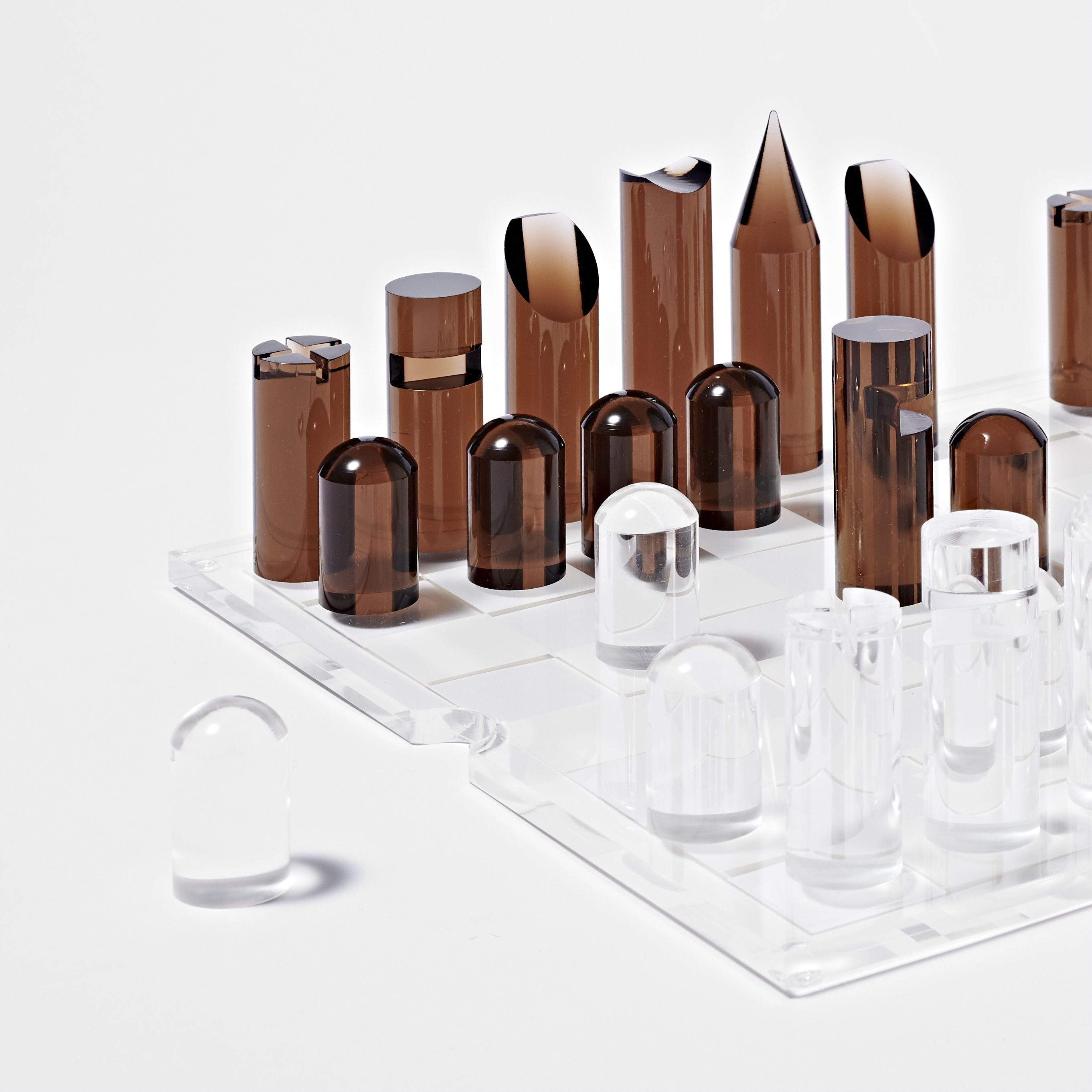 Lucite Chess & Checkers | Limited Edition Whiskey Noir