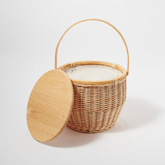 SUNNYLiFE | Round Picnic Cooler Basket | Natural