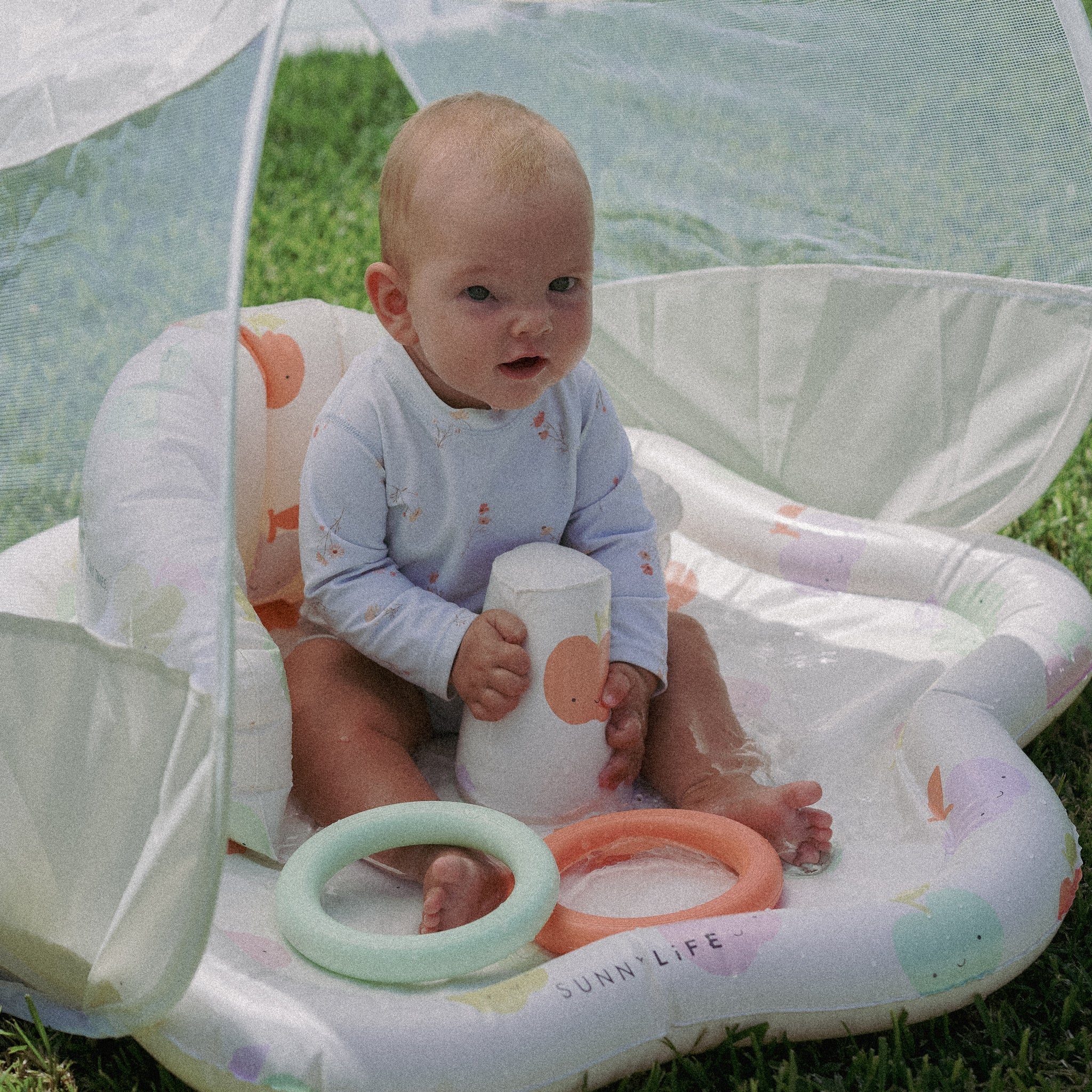 Baby Playmat with Shade | Apple Sorbet Multi