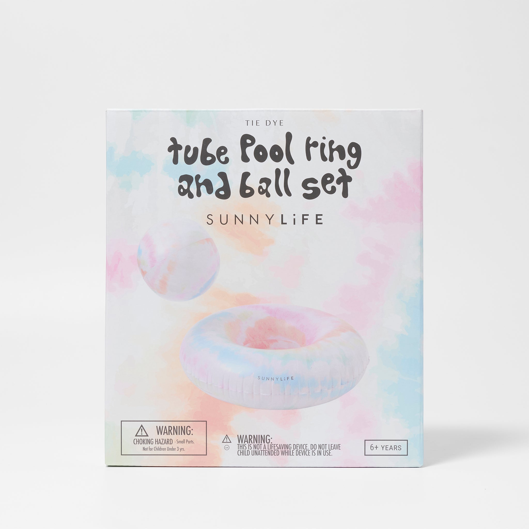 Tube Pool Ring and Ball Set | Tie Dye Multi